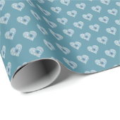 Hibiscus & kant TURQUOISE Cadeaupapier (Rol Hoek)