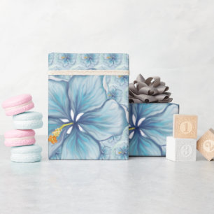 Hibiscus & kant TURQUOISE Cadeaupapier