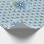 Hibiscus & kant TURQUOISE Cadeaupapier (Hoek)
