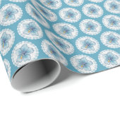 Hibiscus & kant TURQUOISE Cadeaupapier (Rol Hoek)