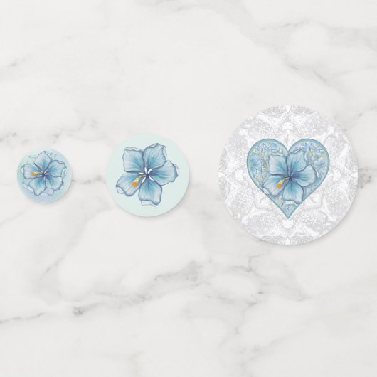 Hibiscus & kant TURQUOISE Confetti (Voorkanten)