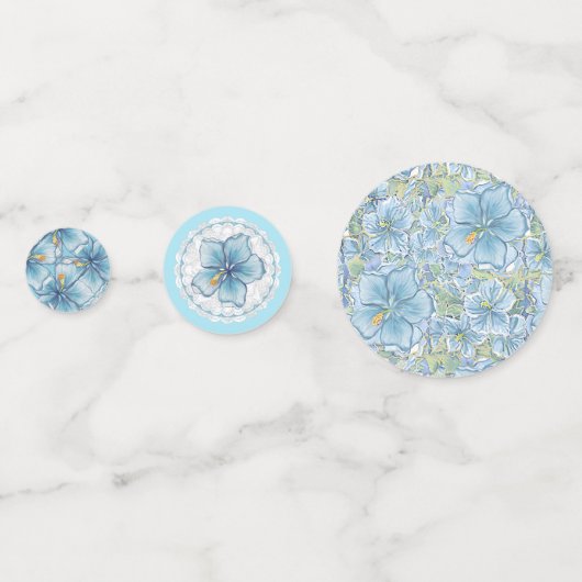 Hibiscus & kant TURQUOISE Confetti (Achterkanten)