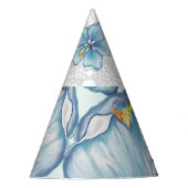 Hibiscus & kant TURQUOISE Feesthoedjes (Voorkant)