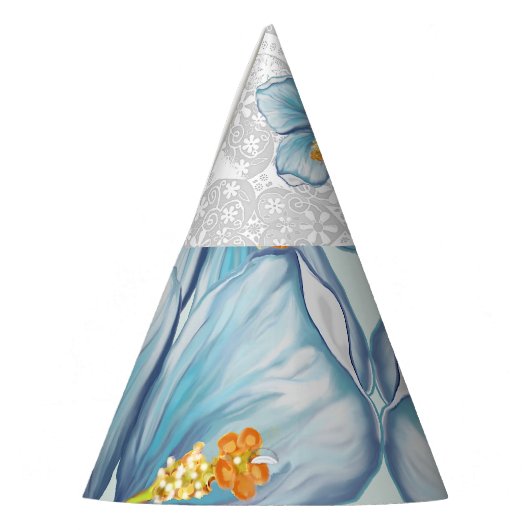 Hibiscus & kant TURQUOISE Feesthoedjes (Links)