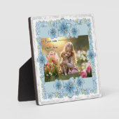 Hibiscus & kant TURQUOISE Fotoplaat (Voorkant)