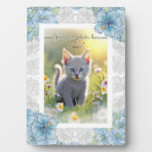 Hibiscus & kant TURQUOISE Fotoplaat (voorkant)