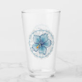 Hibiscus & kant TURQUOISE Glas (Voorkant)