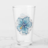 Hibiscus & kant TURQUOISE Glas (Achterkant)