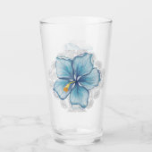 Hibiscus & kant TURQUOISE Glas (Voorkant)