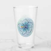 Hibiscus & kant TURQUOISE Glas (Voorkant)