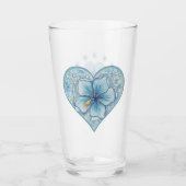 Hibiscus & kant TURQUOISE Glas (Voorkant)