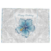 Hibiscus & kant TURQUOISE Groot Cadeauzakje (Achterkant)