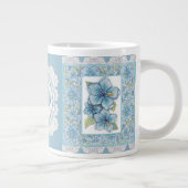 Hibiscus & kant TURQUOISE Grote Koffiekop (Rechts)