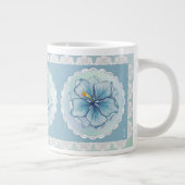 Hibiscus & kant TURQUOISE Grote Koffiekop (Rechts)