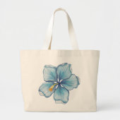 Hibiscus & kant TURQUOISE Grote Tote Bag (Voorkant)