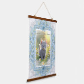 Hibiscus & kant TURQUOISE Hangend Wandkleed (Gebogen)