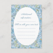 Hibiscus & kant TURQUOISE Informatiekaartje (Achterkant)