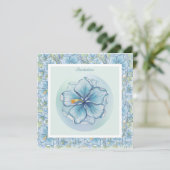 Hibiscus & kant TURQUOISE Kaart (Staand voorkant)