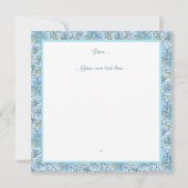 Hibiscus & kant TURQUOISE Kaart (Achterkant)