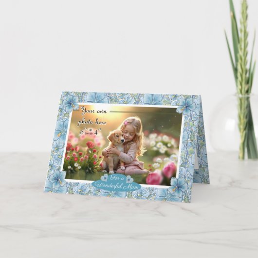 Hibiscus & kant TURQUOISE Kaart (Voorkant)