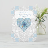 Hibiscus & kant TURQUOISE Kaart (Staand voorkant)