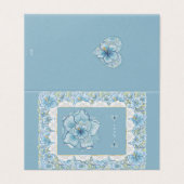 Hibiscus & kant TURQUOISE Kaart (Buitenkant ongevouwen)