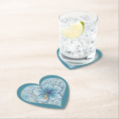 Hibiscus & kant TURQUOISE Kartonnen Onderzetters (Insitu)