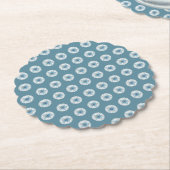 Hibiscus & kant TURQUOISE Kartonnen Onderzetters (Gekanteld)