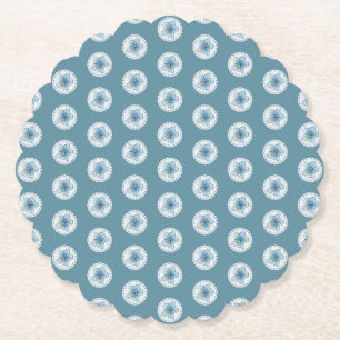 Hibiscus & kant TURQUOISE Kartonnen Onderzetters