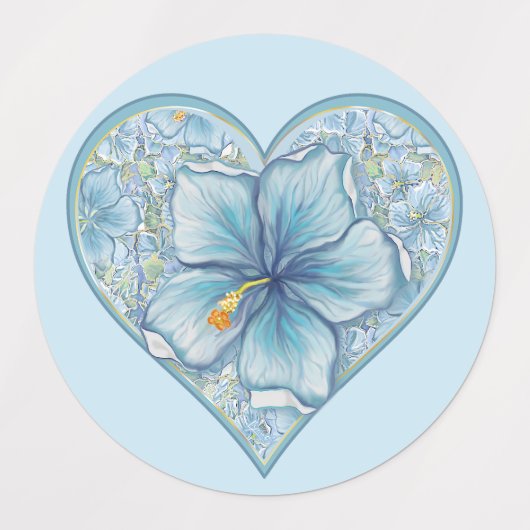 Hibiscus & kant TURQUOISE Labels (Design 1)