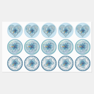 Hibiscus & kant TURQUOISE Labels