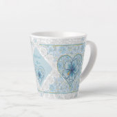 Hibiscus & kant TURQUOISE Latte Mok (Rechterhoek)