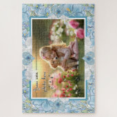 Hibiscus & kant TURQUOISE Legpuzzel (Verticaal)