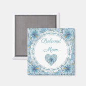 Hibiscus & kant TURQUOISE Magneet (Voorkant / Achterkant)