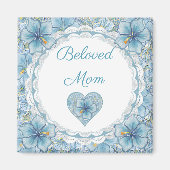 Hibiscus & kant TURQUOISE Magneet (Voorkant)