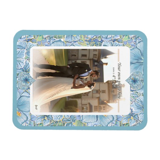 Hibiscus & kant TURQUOISE Magneet (Horizontaal)