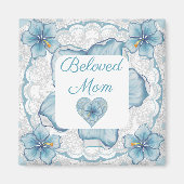 Hibiscus & kant TURQUOISE Magneet (Voorkant)