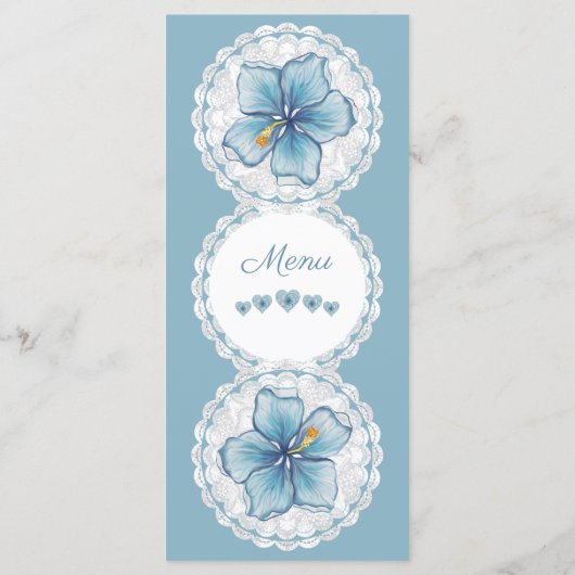 Hibiscus & kant TURQUOISE Menu (Achterkant)