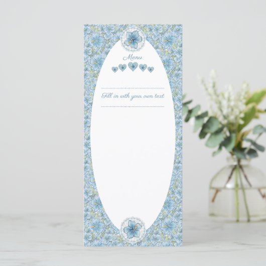 Hibiscus & kant TURQUOISE Menu (Staand voorkant)