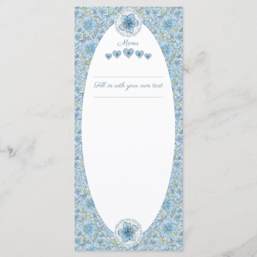 Hibiscus & kant TURQUOISE Menu (Voorkant)