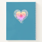 Hibiscus & kant TURQUOISE Notitieboek (Achterkant)