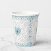 Hibiscus & kant TURQUOISE Papieren Bekers (Voorkant)