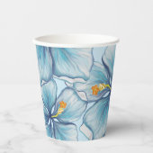 Hibiscus & kant TURQUOISE Papieren Bekers (Voorkant)