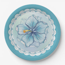 Hibiscus & kant TURQUOISE Papieren Bordje