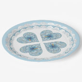 Hibiscus & kant TURQUOISE Papieren Bordje (Gekanteld)