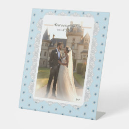 Hibiscus & kant TURQUOISE Reclamebord Met Voetstuk