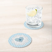 Hibiscus & kant TURQUOISE Ronde Kartonnen Onderzetter (Insitu)