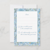 Hibiscus & kant TURQUOISE RSVP Kaartje (Achterkant)