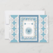 Hibiscus & kant TURQUOISE RSVP Kaartje (Voorkant)