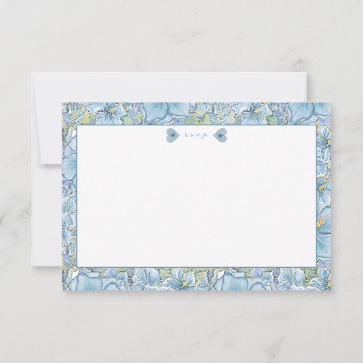 Hibiscus & kant TURQUOISE RSVP Kaartje (Achterkant)